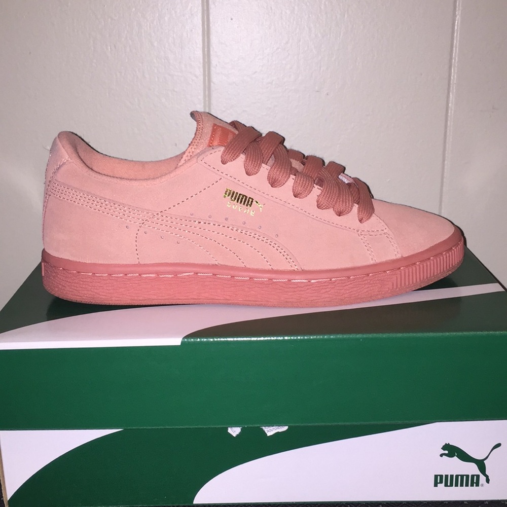Peach Puma Suede Shoes